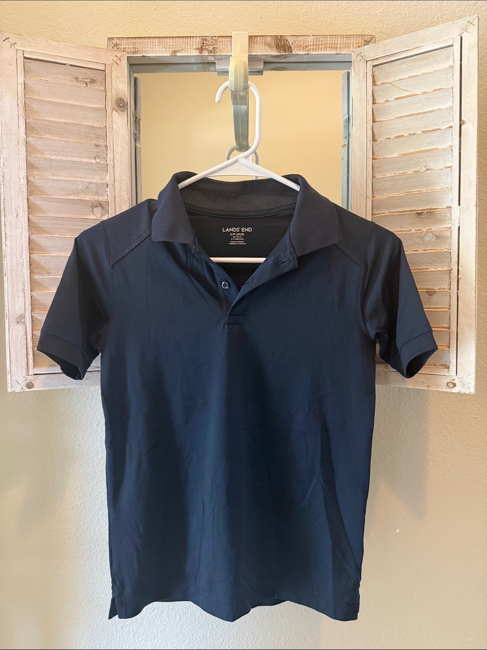 Lands' End Boy’s Dark Navy Performance Polo